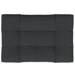 Coussin de palette noir 120x80x12 cm tissu 