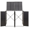Abri pour poubelle double Noir 140x80x117 cm Résine tressée 