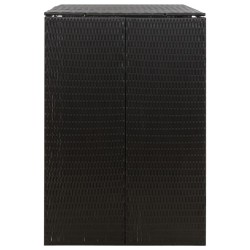 Abri pour poubelle double Noir 140x80x117 cm Résine tressée 