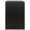 Abri pour poubelle double Noir 140x80x117 cm Résine tressée 