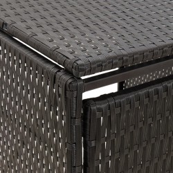 Abri pour poubelle double Noir 140x80x117 cm Résine tressée 