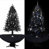 Arbre de Noël neigeux avec base de parapluie Noir 190 cm PVC 