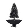 Arbre de Noël neigeux avec base de parapluie Noir 190 cm PVC 