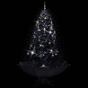 Arbre de Noël neigeux avec base de parapluie Noir 190 cm PVC 