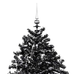 Arbre de Noël neigeux avec base de parapluie Noir 190 cm PVC 