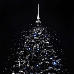 Arbre de Noël neigeux avec base de parapluie Noir 190 cm PVC 
