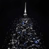 Arbre de Noël neigeux avec base de parapluie Noir 190 cm PVC 