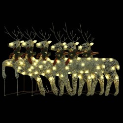 Rennes de Noël 6 pcs Doré 120 LED 