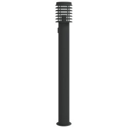 Lampadaire d'extérieur avec sortie noir 110 cm acier inoxydable 
