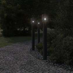 Lampadaire d'extérieur avec sortie noir 110 cm acier inoxydable 
