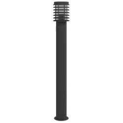 Lampadaire d'extérieur avec sortie noir 110 cm acier inoxydable 