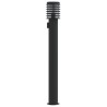 Lampadaire d'extérieur avec sortie noir 110 cm acier inoxydable 