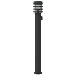 Lampadaire d'extérieur avec sortie noir 110 cm acier inoxydable 