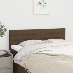 Têtes de lit 2 pcs Marron foncé 72x5x78/88 cm Tissu 