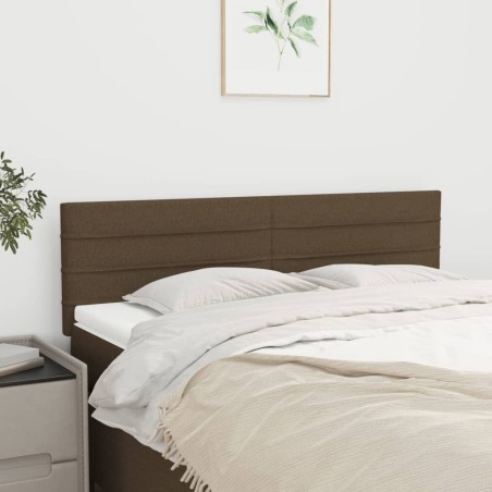 Têtes de lit 2 pcs Marron foncé 72x5x78/88 cm Tissu 