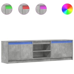Meuble TV avec LED gris béton 180x34x50 cm bois d'ingénierie 