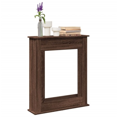 Cadre de cheminée chêne marron 75x20x87,5 cm bois d'ingénierie 