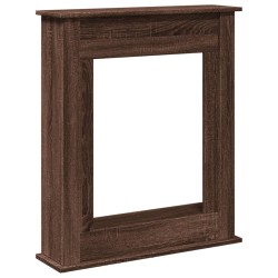 Cadre de cheminée chêne marron 75x20x87,5 cm bois d'ingénierie 
