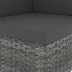 Canapé d'angle sectionnel Résine tressée Gris 