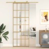 Porte coulissante doré 76x205 cm verre ESG clair et aluminium 