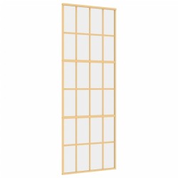 Porte coulissante doré 76x205 cm verre ESG clair et aluminium 
