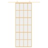 Porte coulissante doré 76x205 cm verre ESG clair et aluminium 