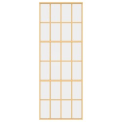 Porte coulissante doré 76x205 cm verre ESG clair et aluminium 