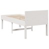 Cadre de lit sans matelas blanc 75x190 cm bois de pin massif 