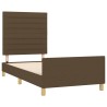 Cadre de lit sans matelas marron foncé 90x190 cm tissu 