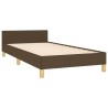 Cadre de lit sans matelas marron foncé 90x190 cm tissu 