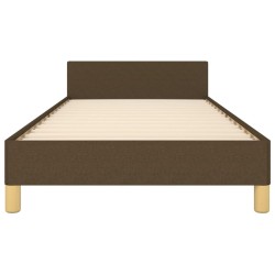 Cadre de lit sans matelas marron foncé 90x190 cm tissu 