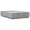 Cadre de lit sans matelas gris béton 140x190 cm 