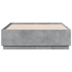 Cadre de lit sans matelas gris béton 140x190 cm 