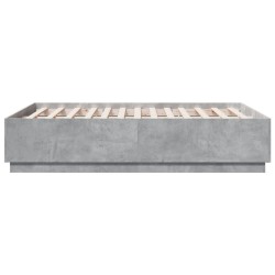 Cadre de lit sans matelas gris béton 140x190 cm 