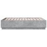 Cadre de lit sans matelas gris béton 140x190 cm 
