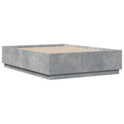 Cadre de lit sans matelas gris béton 140x190 cm 