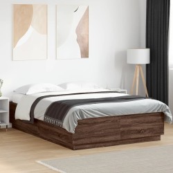 Cadre de lit sans matelas chêne marron 120x200 cm 