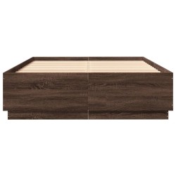 Cadre de lit sans matelas chêne marron 120x200 cm 