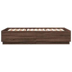 Cadre de lit sans matelas chêne marron 120x200 cm 