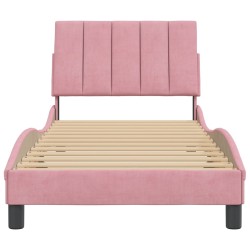 Cadre de lit sans matelas rose 80x200 cm velours 