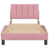 Cadre de lit sans matelas rose 80x200 cm velours 
