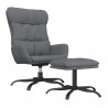 Chaise de relaxation avec tabouret Gris clair Tissu 