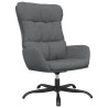 Chaise de relaxation avec tabouret Gris clair Tissu 