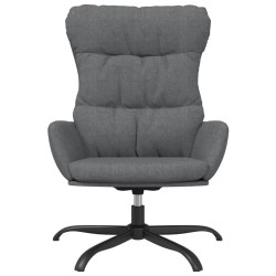 Chaise de relaxation avec tabouret Gris clair Tissu 