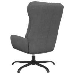 Chaise de relaxation avec tabouret Gris clair Tissu 