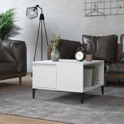Table basse blanc 55x55x36,5 cm bois d'ingénierie 