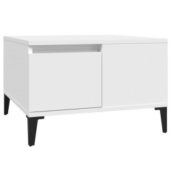 Table basse blanc 55x55x36,5 cm bois d'ingénierie 