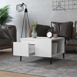Table basse blanc 55x55x36,5 cm bois d'ingénierie 