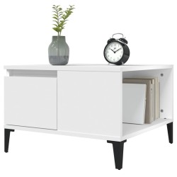 Table basse blanc 55x55x36,5 cm bois d'ingénierie 