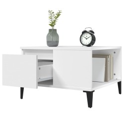 Table basse blanc 55x55x36,5 cm bois d'ingénierie 